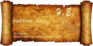 Haffner Edit névjegykártya